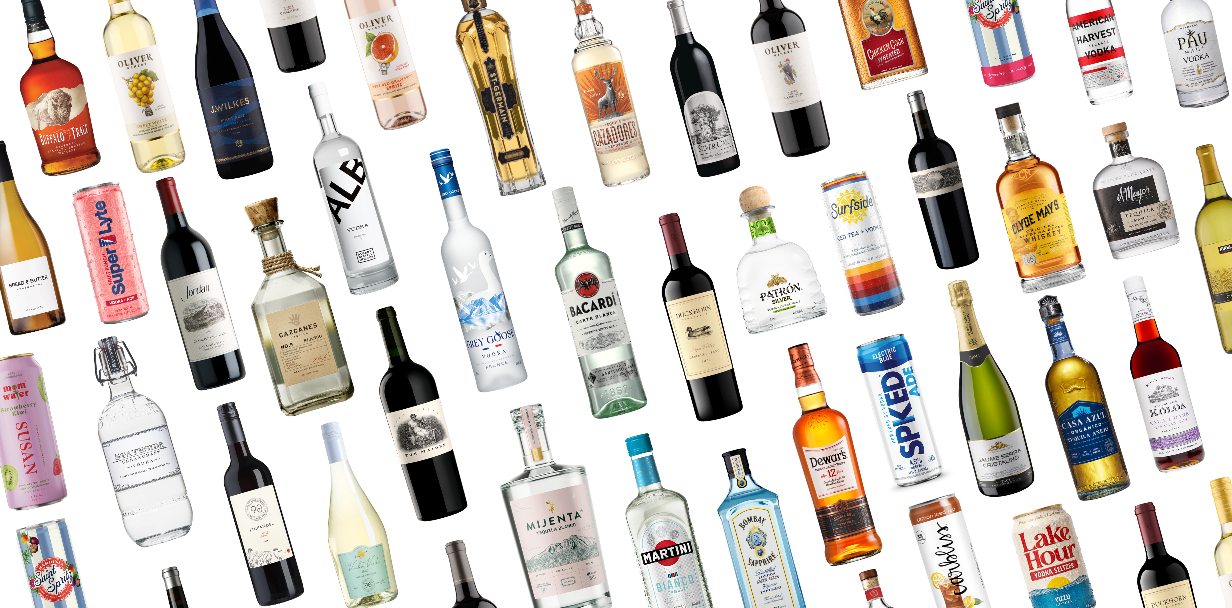 product spread of various bottles and cans
